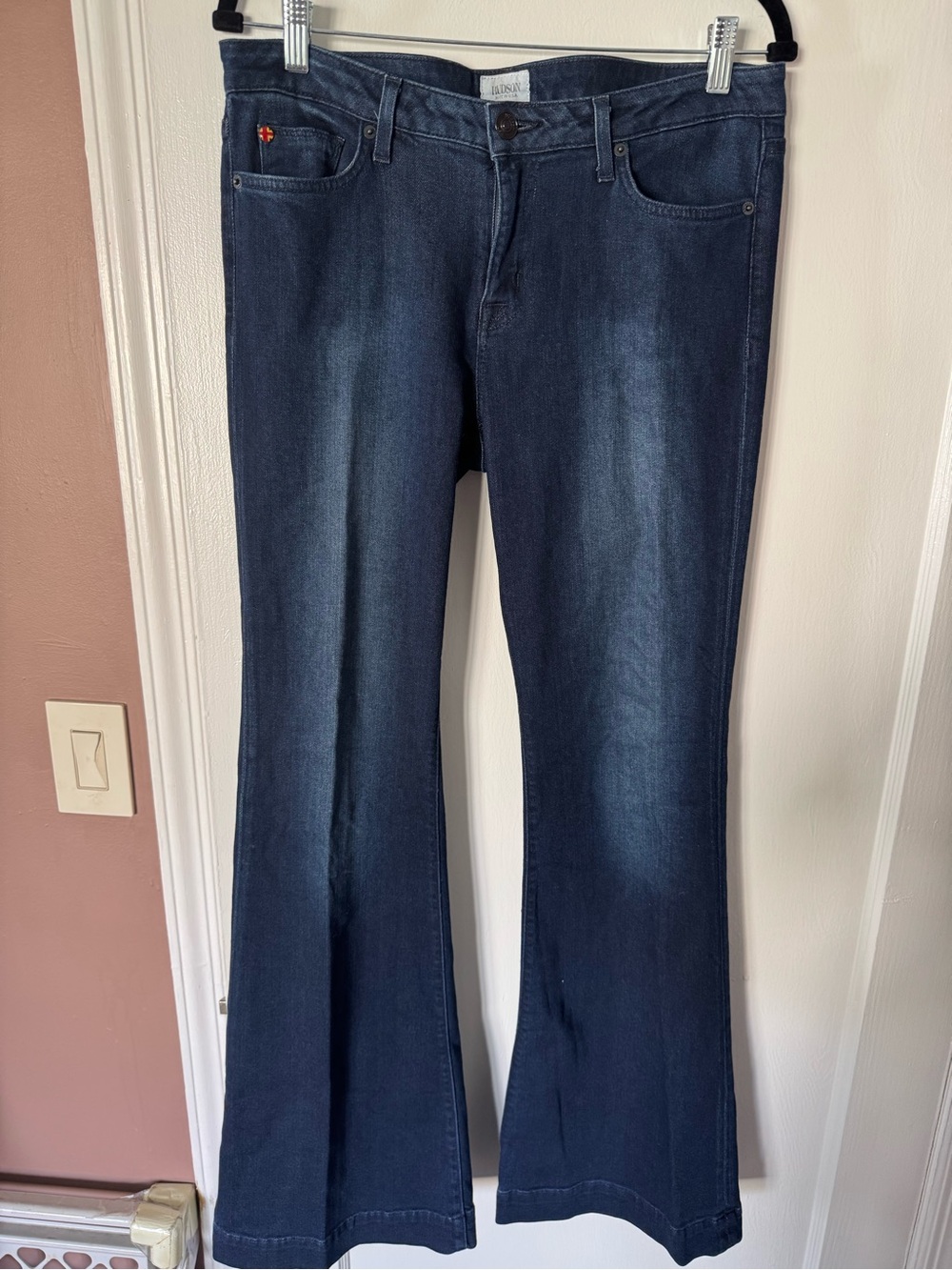 Hudson Ferris Pants Women's 31 Denim Flare Flap Back Pockets
